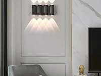 20 x bidirectionele led wandlamp – 8w – 3500k – ip54 – zwart – sw-47-4 - afbeelding 2 van  3