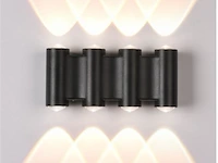 20 x bidirectionele led wandlamp – 8w – 3500k – ip54 – zwart – sw-47-4 - afbeelding 1 van  3