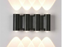 20 x bidirectionele led wandlamp – 8w – 3500k – ip54 – zwart – sw-47-4 - afbeelding 1 van  4