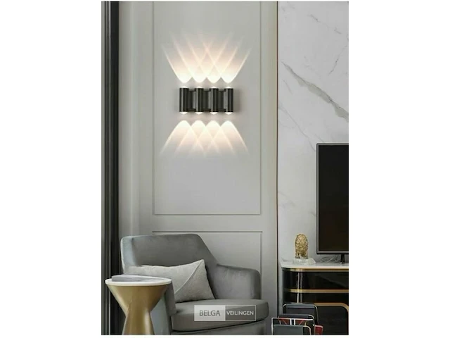 20 x bidirectionele led wandlamp – 8w – 3500k – ip54 – zwart – sw-47-4 - afbeelding 3 van  4