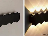 20 x bidirectionele led wandlamp – 8w – 3500k – ip54 – zwart – sw-51-4 - afbeelding 2 van  5