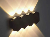 20 x bidirectionele led wandlamp – 8w – 3500k – ip54 – zwart – sw-51-4 - afbeelding 2 van  6