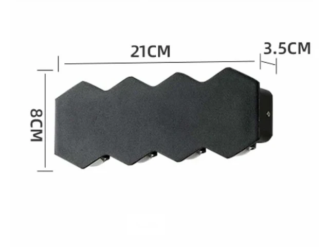 20 x bidirectionele led wandlamp – 8w – 3500k – ip54 – zwart – sw-51-4 - afbeelding 4 van  6