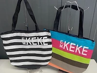 20 x draagtas - keke - stof - gevoerd - mix 4 kleuren - afbeelding 3 van  6