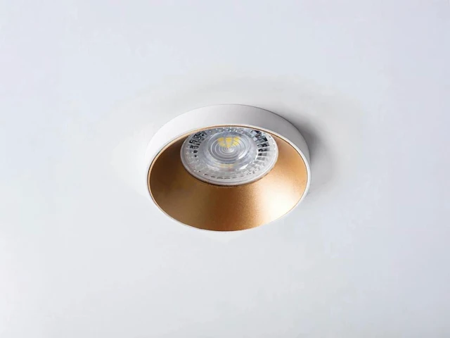 20 x gu10 inbouw armatuur wit en goud met lamphouder - afbeelding 2 van  5