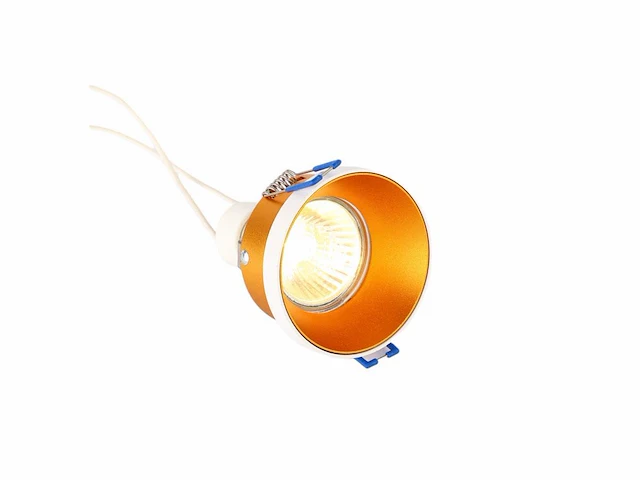 20 x gu10 inbouw armatuur wit en goud met lamphouder - afbeelding 3 van  5