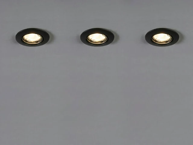 20 x gu10 inbouw armatuur zand zwart met lamphouder - afbeelding 4 van  8