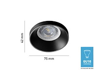 20 x gu10 inbouw armatuur zwart met lamphouder - afbeelding 6 van  8