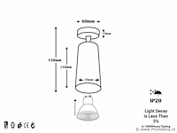20 x gu10 opbouwarmatuur – draaibaar 350°/70° – ø55x110 mm – aluminium – ip20 – binnen - afbeelding 5 van  5