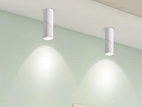 20 x gu10 opbouwspot armatuur cilinder zand wit draaibaar - afbeelding 4 van  6
