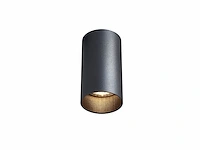 20 x gu10 opbouwspot armatuur dun cilinder zand zwart - afbeelding 1 van  5