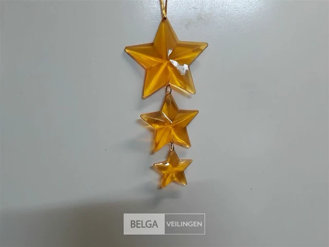 20 x hangdeco sterren 3 delig oranje 18 cm - afbeelding 3 van  3