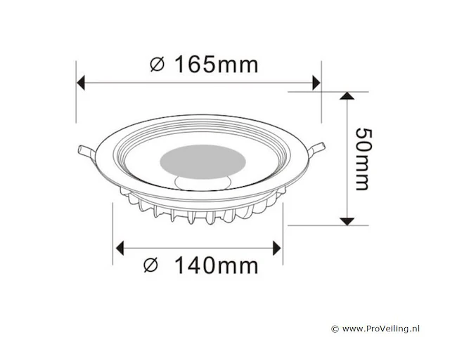 20 x inbouw led-spot – 15w – 3000k warm wit – cob – rond – 1350 lm – ø180 mm – ip20 - afbeelding 4 van  5