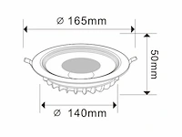 20 x inbouw led-spot – 15w – 3000k warm wit – cob – rond – 1350 lm – ø180 mm – ip20 - afbeelding 4 van  5