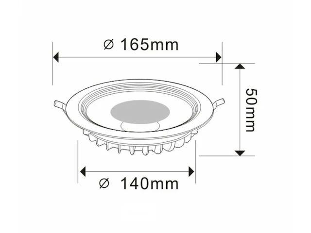 20 x inbouw led spot – 15w – 6500k koud wit – cob – rond – 1350 lm – ø180 mm – ip20 - afbeelding 5 van  6
