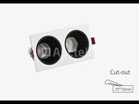 20 x inbouwspotfitting (ep-2) - verstelbaar - gu10 - wit/zwart - afbeelding 1 van  5