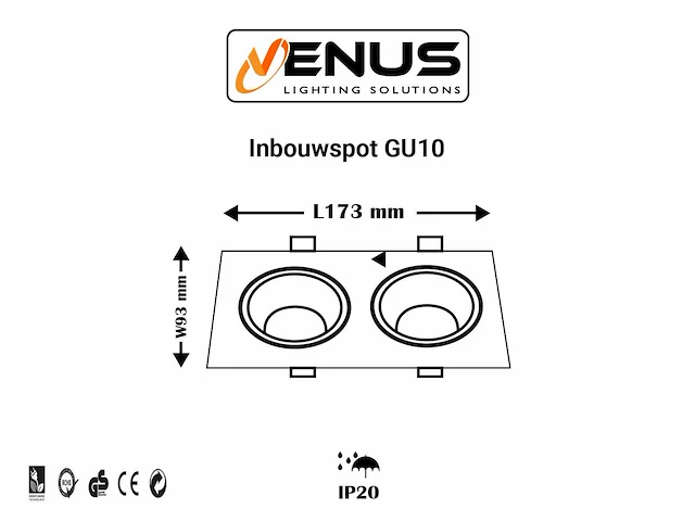 20 x inbouwspotfitting (ep-2) - verstelbaar - gu10 - wit/zwart - afbeelding 3 van  4