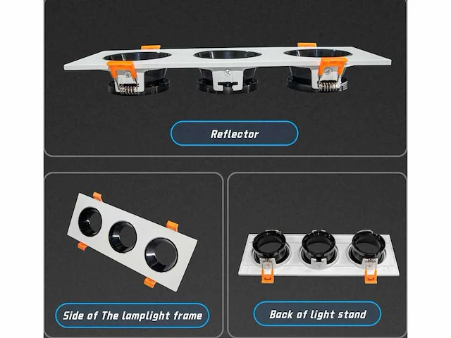 20 x inbouwspotfitting (ep-3) - verstelbaar - gu10 - wit/zwart - afbeelding 4 van  4
