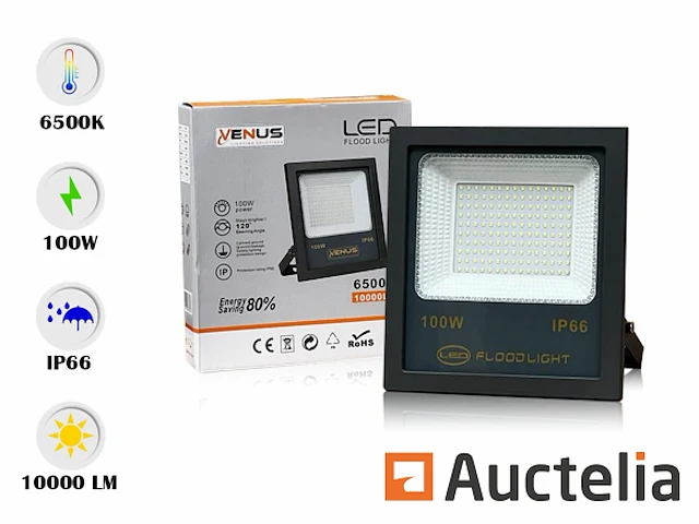 20 x led breedstraler 100w - waterdicht ip66 - 6500k koud wit - afbeelding 4 van  4