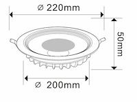 20 x led inbouwspot – 30w – 3000k warm wit – cob – rond – 2700 lm – ø300 mm – ip20 - afbeelding 4 van  4