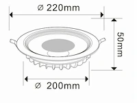20 x led inbouwspot – 30w – 3000k warm wit – cob – rond – 2700 lm – ø300 mm – ip20 - afbeelding 5 van  5