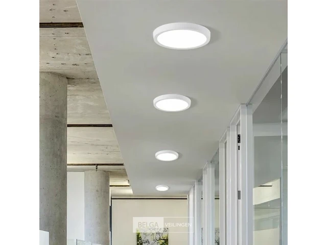 20 x led paneel - rond - 30w opbouw - kleur kader : wit 6500k (koud wit) - afbeelding 1 van  5