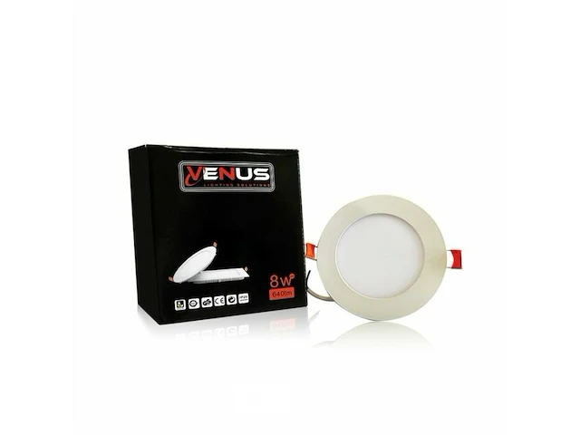 20 x led paneel - rond - 8w - inbouw - 3000k ((warm wit)) - afbeelding 3 van  6