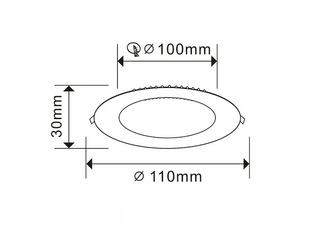 20 x led paneel - rond - 8w - inbouw - 3000k ((warm wit)) - afbeelding 5 van  6