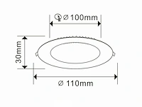 20 x led paneel - rond - 8w - inbouw - 3000k ((warm wit)) - afbeelding 5 van  6