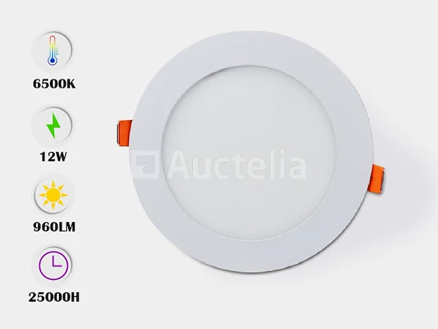 20 x led paneel 12w - led smd - inbouw - rond - 6500k (daglicht) - afbeelding 2 van  4