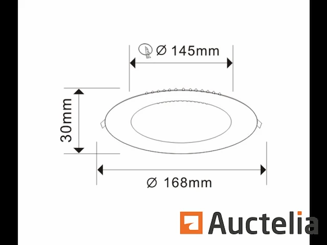 20 x led paneel 12w - led smd - inbouw - rond - 6500k (daglicht) - afbeelding 2 van  4