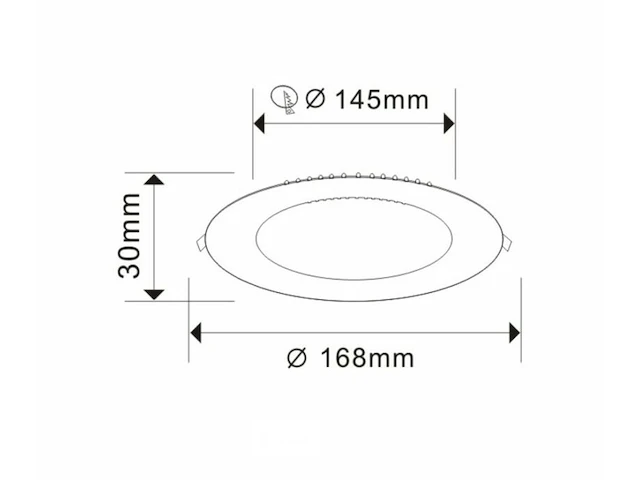 20 x led paneel 12w - led smd - inbouw - rond - 6500k (daglicht) - afbeelding 4 van  5