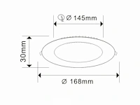 20 x led paneel 12w - led smd - inbouw - rond - 6500k (daglicht) - afbeelding 4 van  5