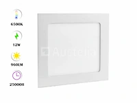 20 x led paneel 12w - led smd - inbouw - vierkant - 6500k (daglicht) - afbeelding 3 van  4