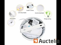 20 x led paneel 12w - led smd - opbouw - rond - 6500k (daglicht) - afbeelding 2 van  4