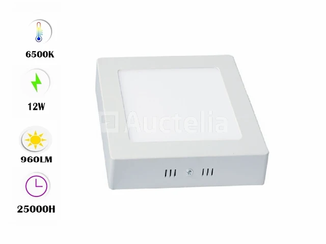 20 x led paneel 12w - led smd - opbouw - vierkant - 6500k (daglicht) - afbeelding 2 van  4