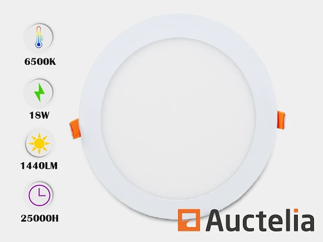 20 x led paneel 18w - led smd - inbouw - rond - 6500k (daglicht) - afbeelding 1 van  4