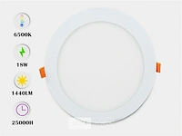 20 x led paneel 18w - led smd - inbouw - rond - 6500k (daglicht) - afbeelding 1 van  5