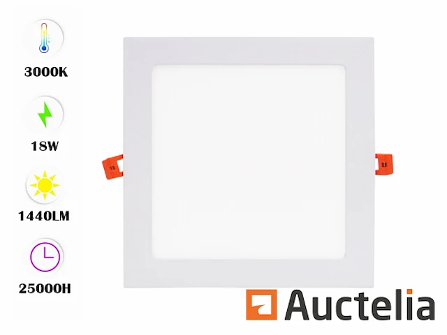 20 x led paneel 18w - led smd - inbouw - vierkant - 3000k (warm wit) - afbeelding 3 van  4