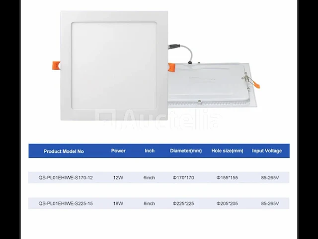 20 x led paneel 18w - led smd - inbouw - vierkant - 6500k (daglicht) - afbeelding 3 van  4