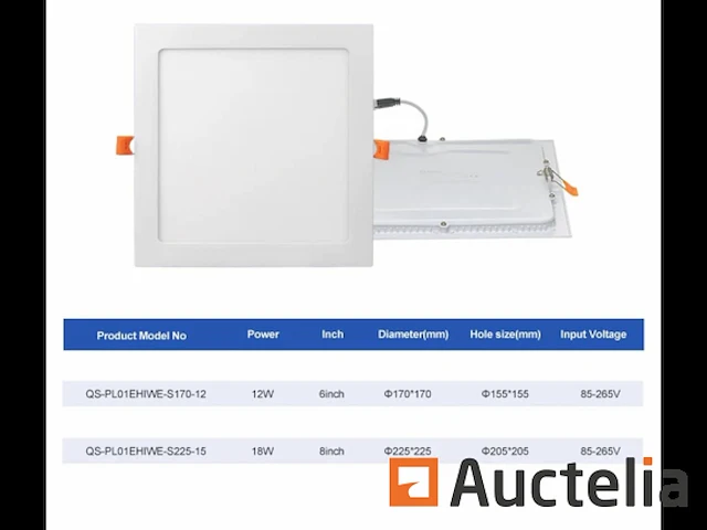 20 x led paneel 18w - led smd - inbouw - vierkant - 6500k (daglicht) - afbeelding 1 van  4