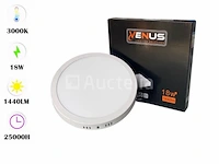 20 x led paneel 18w - led smd - opbouw - rond - 3000k (warm wit) - afbeelding 1 van  4