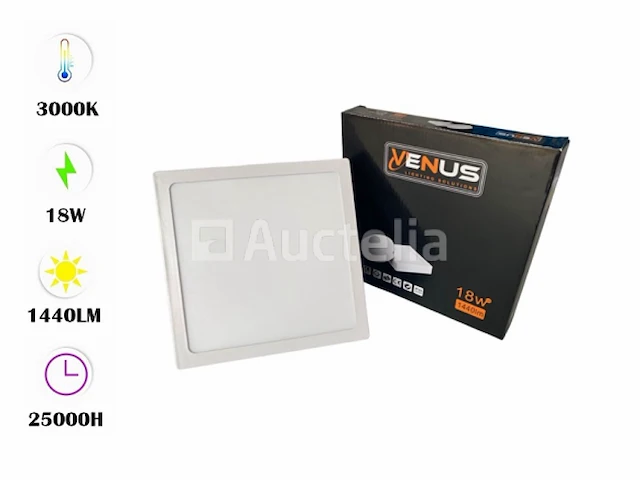 20 x led paneel 18w - led smd - opbouw - vierkant - 3000k (warm wit) - afbeelding 2 van  4