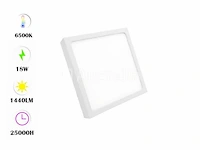 20 x led paneel 18w - led smd - opbouw - vierkant - 6500k (daglicht) - afbeelding 4 van  4