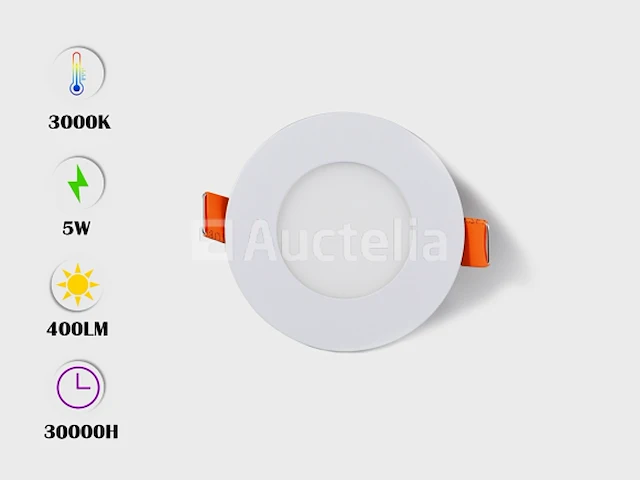 20 x led paneel 5w led smd - inbouw - rond - 3000k (warm wit) - afbeelding 1 van  4