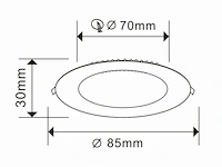 20 x led paneel 5w led smd - inbouw - rond - 3000k (warm wit) - afbeelding 4 van  5