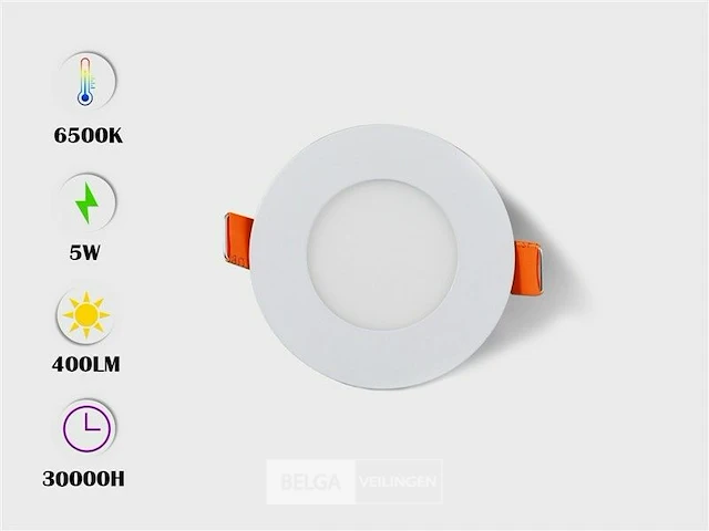 20 x led paneel 5w led smd - inbouw - rond - 6500k (daglicht) - afbeelding 1 van  5