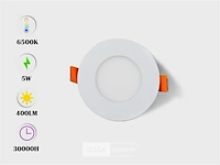 20 x led paneel 5w led smd - inbouw - rond - 6500k (daglicht) - afbeelding 1 van  5