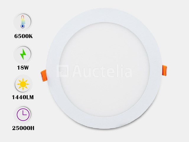 20 x led-paneel – inbouw rond – 18w – 6500k – koud wit - afbeelding 1 van  4