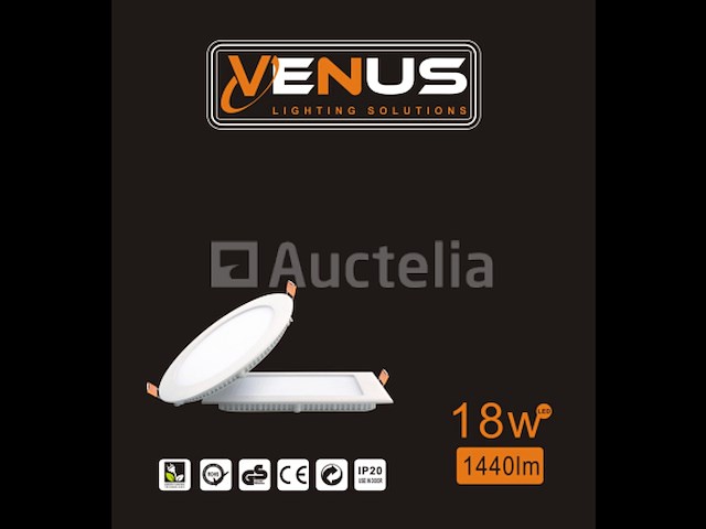 20 x led-paneel – inbouw rond – 18w – 6500k – koud wit - afbeelding 3 van  4